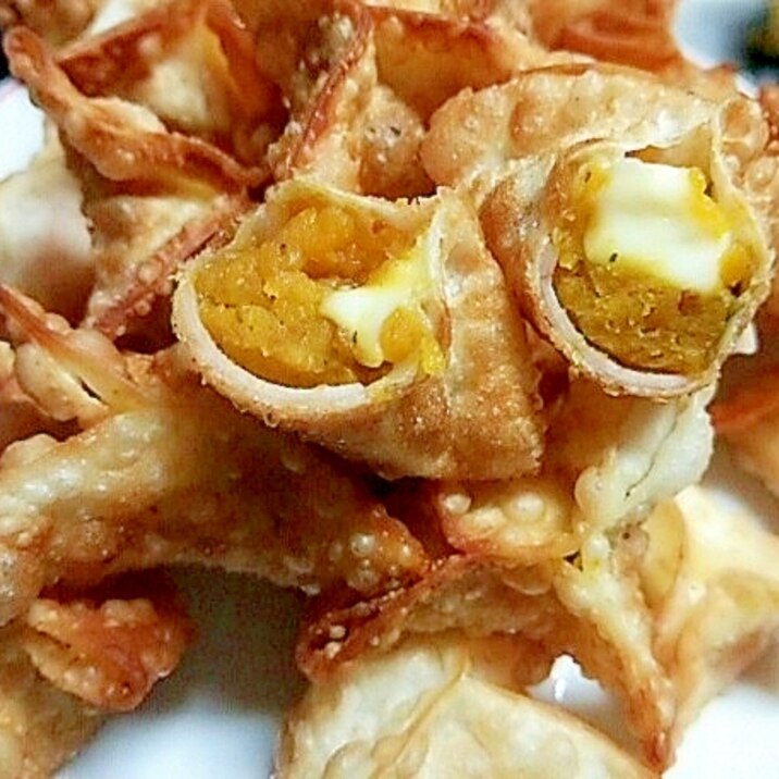 かぼちゃの煮物をアレンジ! 変わり揚げ餃子!